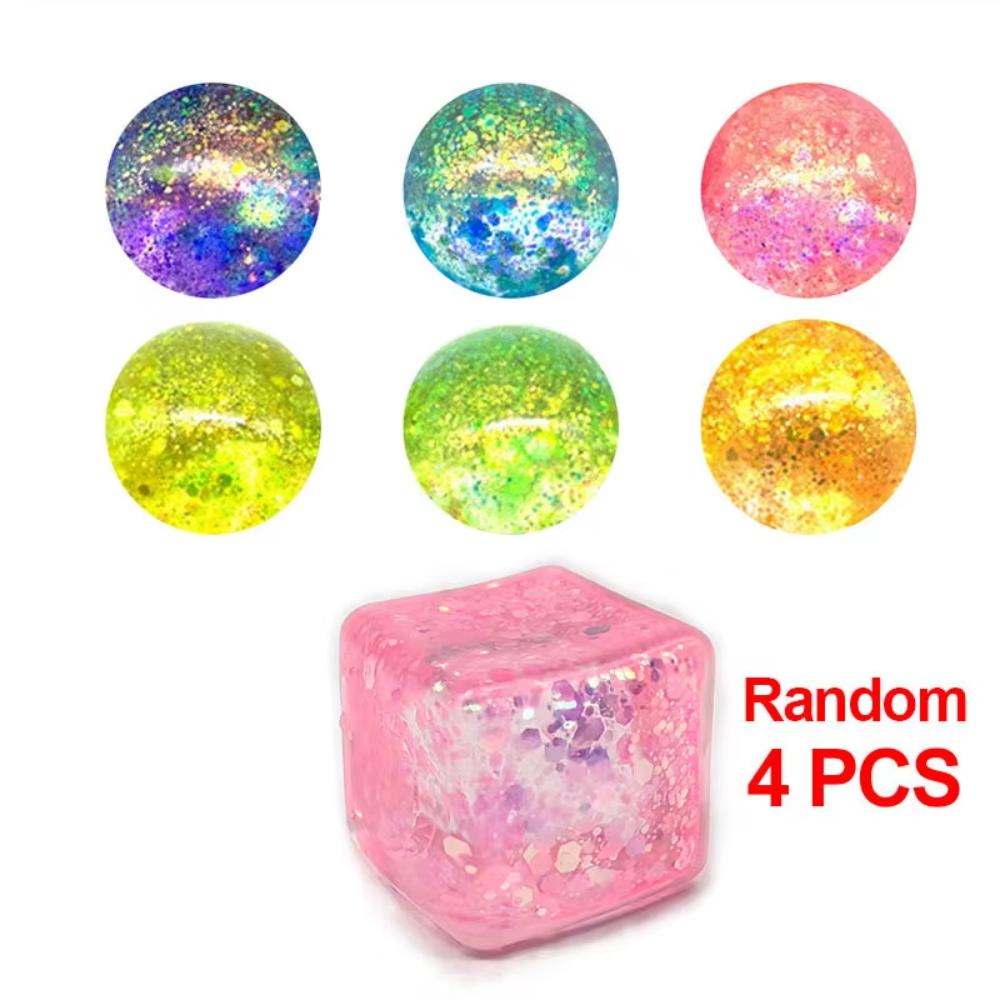 1PCS Random Colors Fidget Toys Slow Rise Stress Cubes for Adults, Ice Cube Squishy Malt Sugar Stress Balls for Anxiety Relief