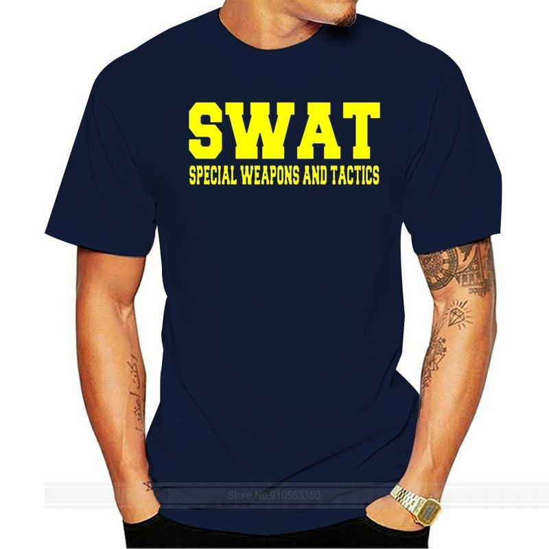 Swat Special Weapons And Tactics T-Shirt Men Novelty Print T Shirt Classic Crewneck T-Shirt Streetwear