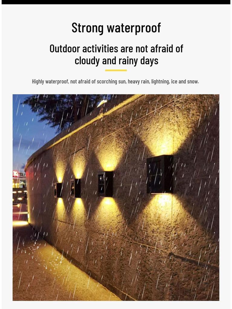 Waterproof Solar Outdoor Wall Light, Wireless Atmosphere Night Light for Balcony and Landscape Arrangement