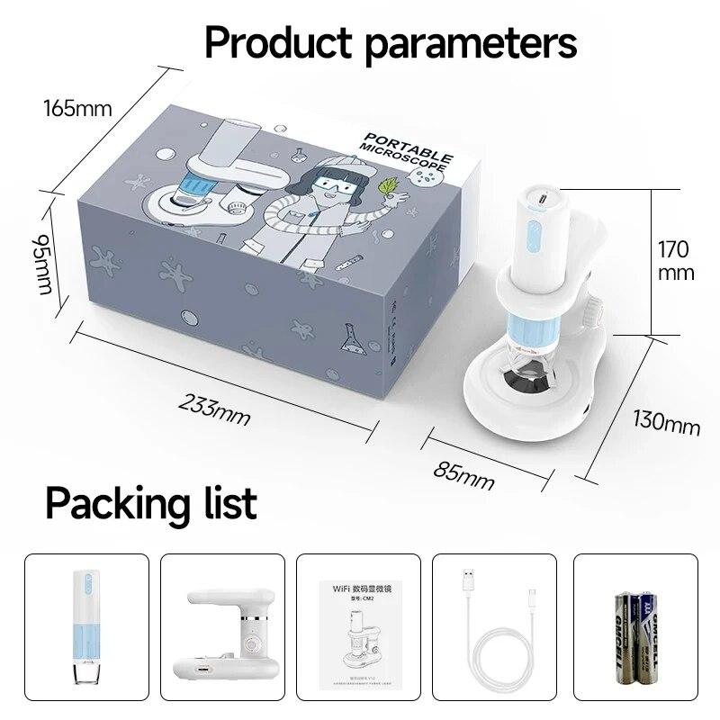 

HD WIFI Digital Microscope Camera 50X-1000X Magnification Portable Handheld Wireless Rechargeable Microscopes For Android PC IOS