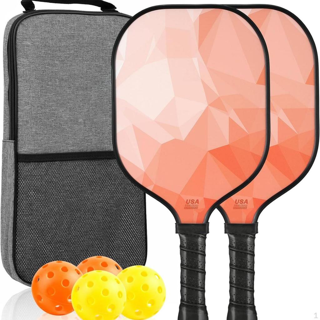 2 Pieces Paddle Racket Set with Bag Composite Sports Honeycomb Core for Beginners,