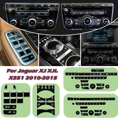 BIX1 For Jaguar XJ Interior Button Cover 2010-2015 Center Console Repair Sticker Black for Jaguar XJL Start Stop Switch Dash Trim