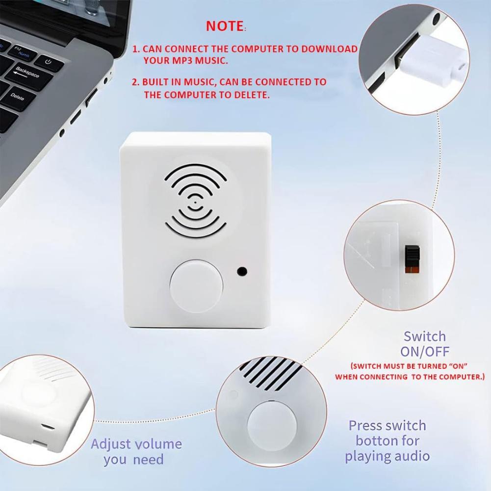 1Pcs USB Download Music Box Module And Button Speaker Button-Type Sound Box With Adjustable Volume 60x48x26mm