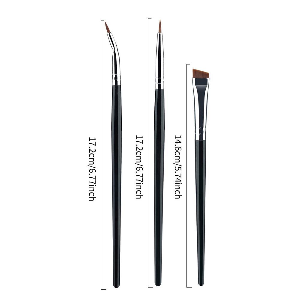 Ultra-Fine Angled Eyeliner & Brow Brush Set - Professional Slanted Makeup Tools