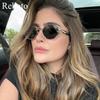 Sexy Small Oval Sunglasses Women Vintage Metal Frame Round Yellow Sun Glasses For Ladies Luxury Brand Designer Shades Fashion