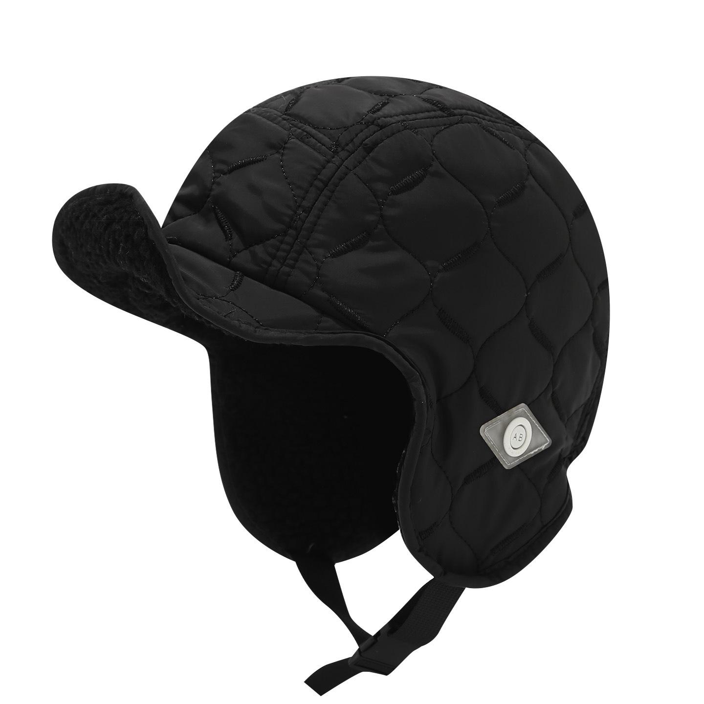 

Pilot Hat Outdoor Skiing Bomber Hats Adult Unisex Wool Hat Unisex Winter Thickened Ear Protector Cap Warm Waterproof Ski Cap чёрный