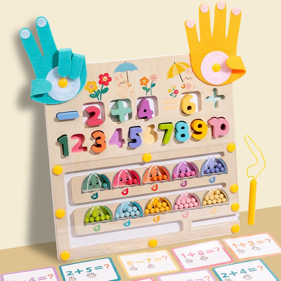 

Educational Montessori Math Learning Board Toy Magnetic Counting Beads Number Puzzle Clock Learning Preschool Toy Kids Gift