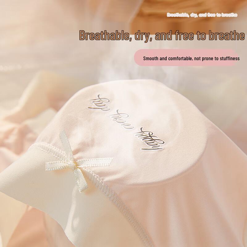 Yalu Women's Ice Silk Seamless Mid-Waist Briefs (4-Pack)