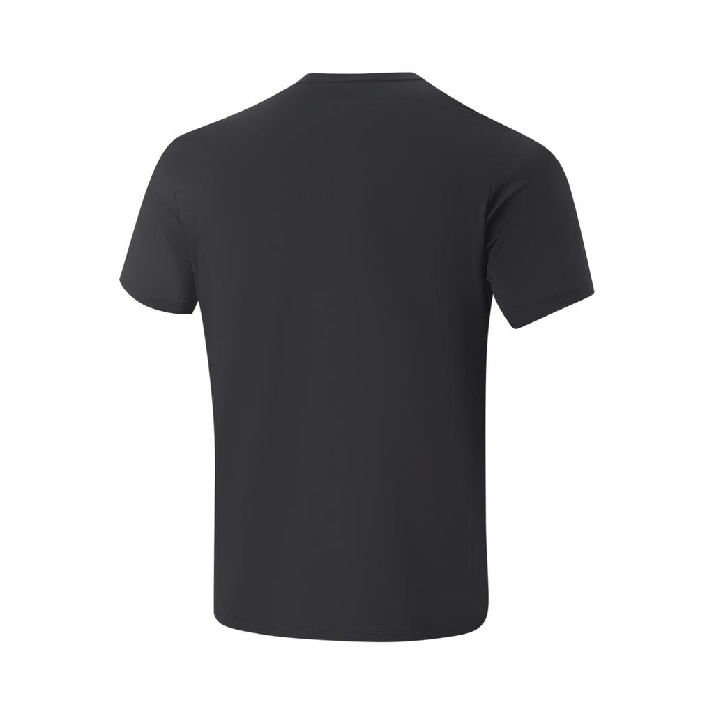 Li Ning Fitness Series Logo Letter Round Neck Comfortable Versatile Quick-Dry Short Sleeve T-Shirt Men T-Shirts Black ATSU021-1