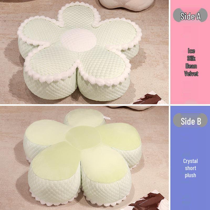 Ins-Style Eisseide Samt Blumen Pouf & Sitzkissen