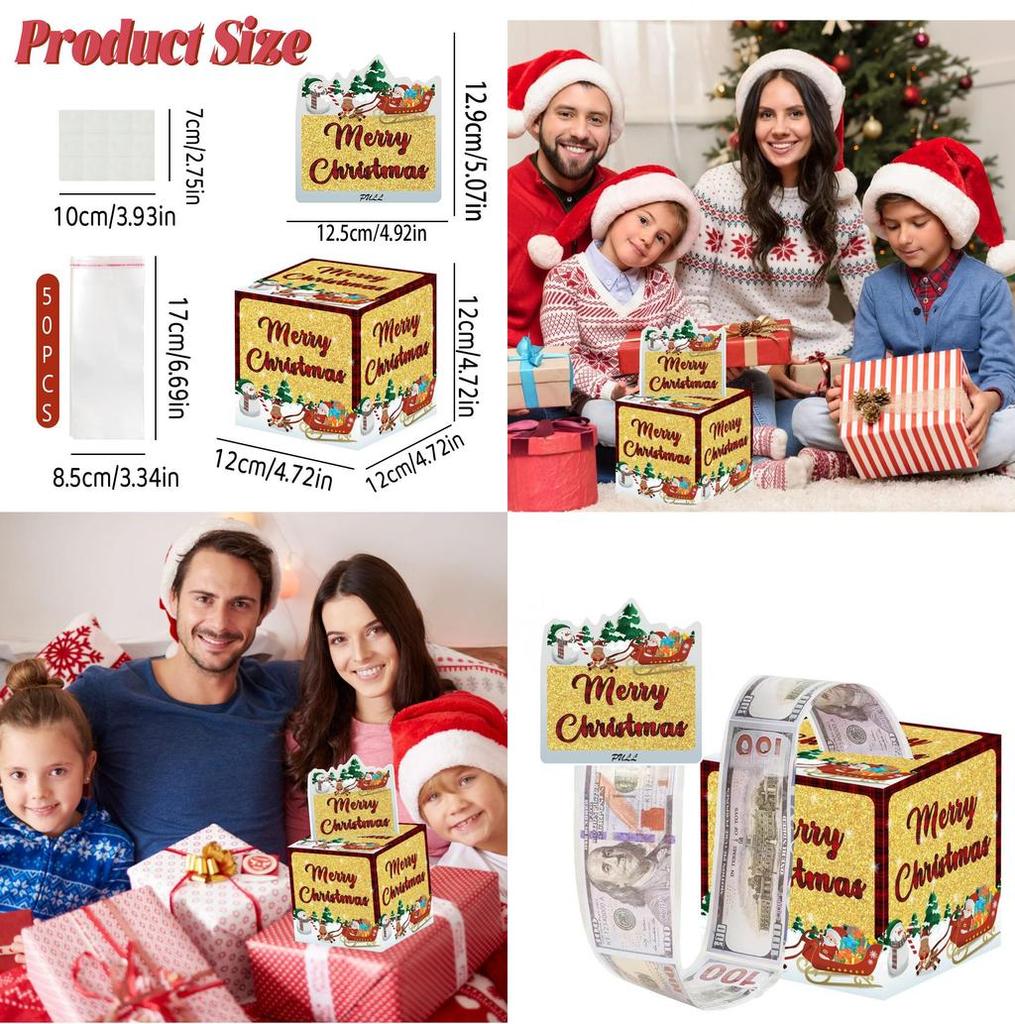 Christmas Party Atmosphere Prop Gift Box For Holiday Decorations