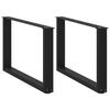 VidaXL Coffee Table Legs In U-Shape, 2 Pieces, Black, 60 X (42-43) Cm, Steel 4013160