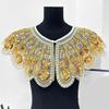 Elegant Embroidered Beaded Mesh Collar Detachable Shawl Scarf Stylish False Collar For Women Fashion Accessory