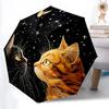 1pc Cat Night Sky Automatic Opening and Closing Folding Umbrella with 8 Iron Ribs - Portable, Foldable for Travel Yy251124082