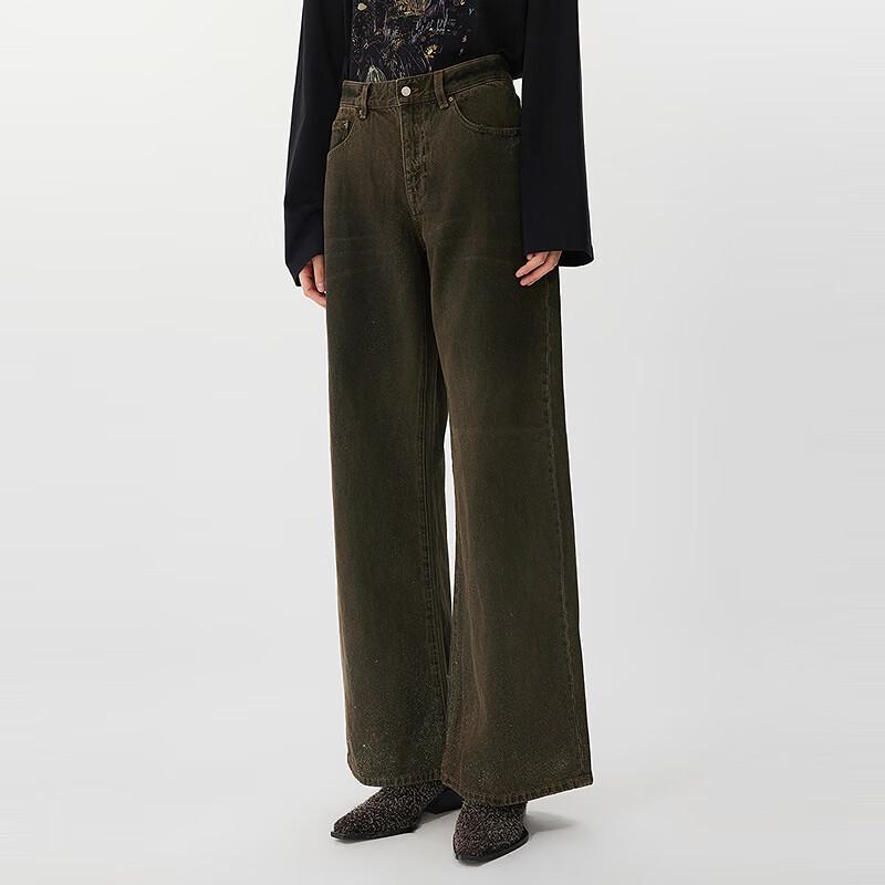 

JNBY 2025 Spring Cotton Wide-Leg Washed Jeans L