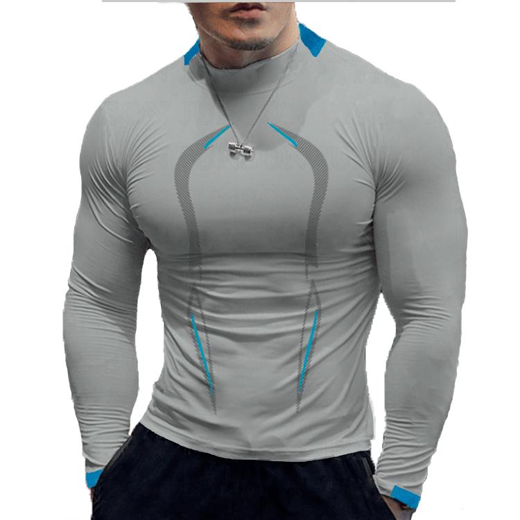 Summer Men's Fitness Training Breathable Quick Drying Clothes Men's Sports Fashion Long Sleeved T-shirt