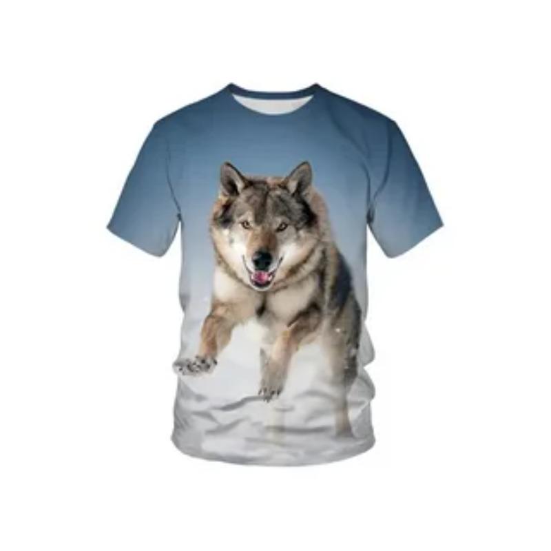 

Summer Children s Cute Animal Print Boy Round Neck T-shirt Soft Comfortable Short Sleeved T-shirt 170