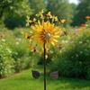 Outdoor Wind Spinner 27" Metal Sunflower Bees Rotating Windmill with Stake Kinetic Wind Sculptures for Outdoor Yard Patio Balcony Courtyard Garden