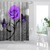 Rose Plum Blossom Flowers Print Waterproof Shower Curtain Washable Fabric Bath Curtain Home Bathroom Curtains With 12 Hooks