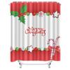 TU Christmas Shower Curtain Festive Holiday Decor Waterproof Bathroom Set Holiday Themed Xmas Pattern Home Decoration Modern Sty