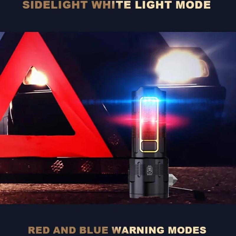 Super Bright LED Flashlight 500M Long Shot Type-C Rechargeable Torch Portable Spotlight 18650 Battery Lamp Power Bank Lantern