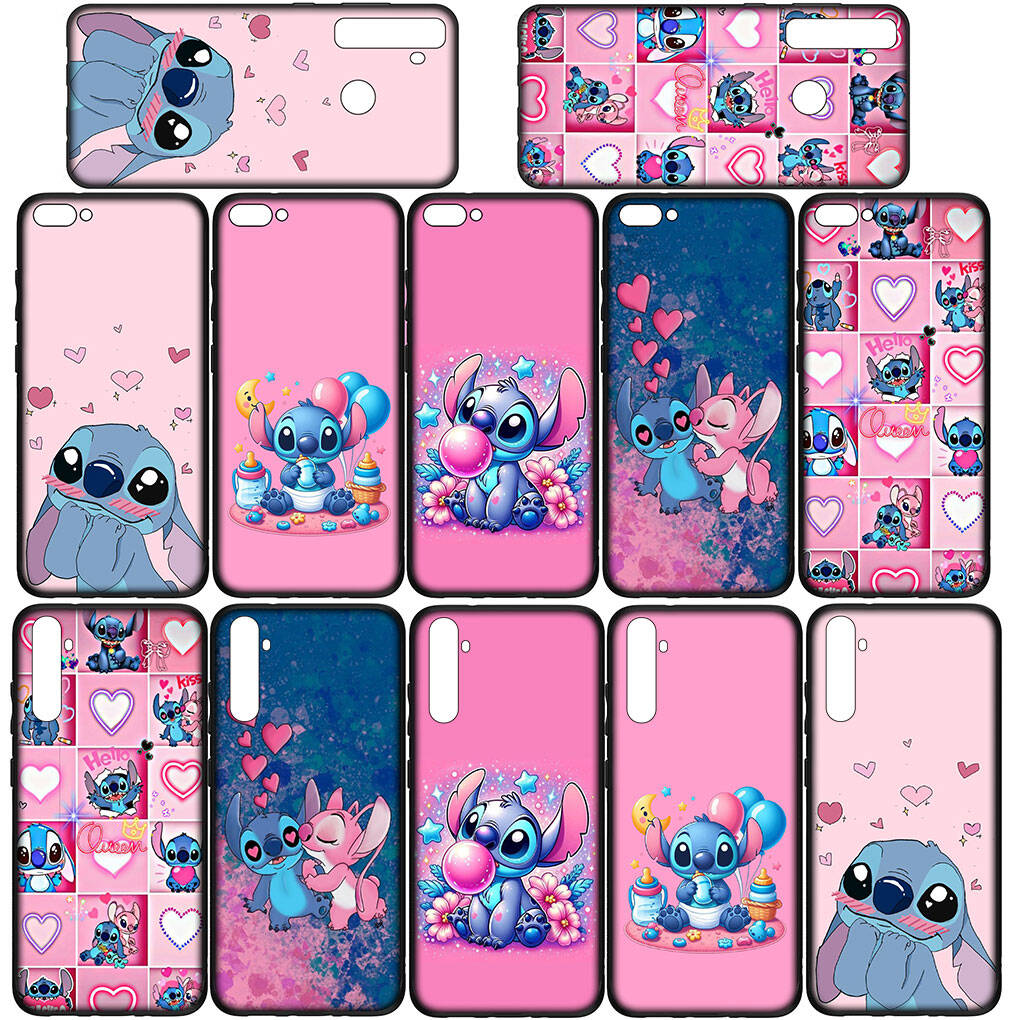 Phone Case for iPhone 17 16 15 Plus 16E Huawei P30 P20 Lite Redmi Note 14 12 11 13 Pro Max OPPO A60 A80 A40 A18 A38 Blue Lilo Comics Stitch Pink Cover