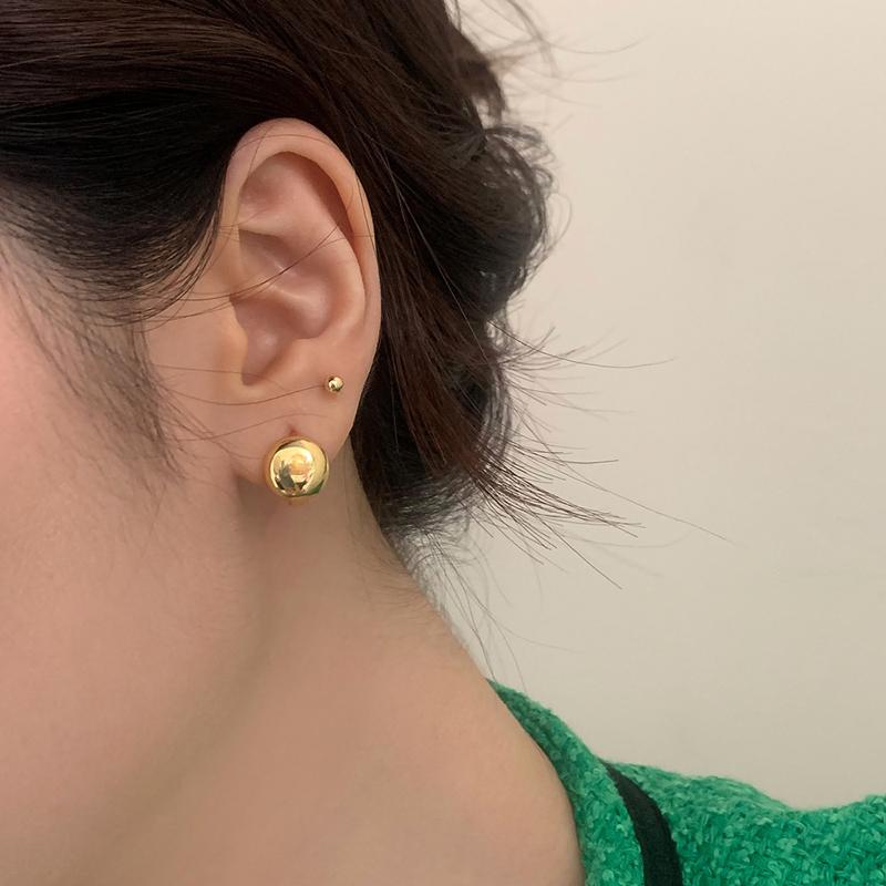 PONYKISS Sterling Silber Minimalistischer Runder Vintage Creolen Ohrring für Damen Leichter Luxus Feine Geometrische Accessoires