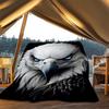 1pc Eagle Head Print Outdoor Blanket, Lightweight Polyester,