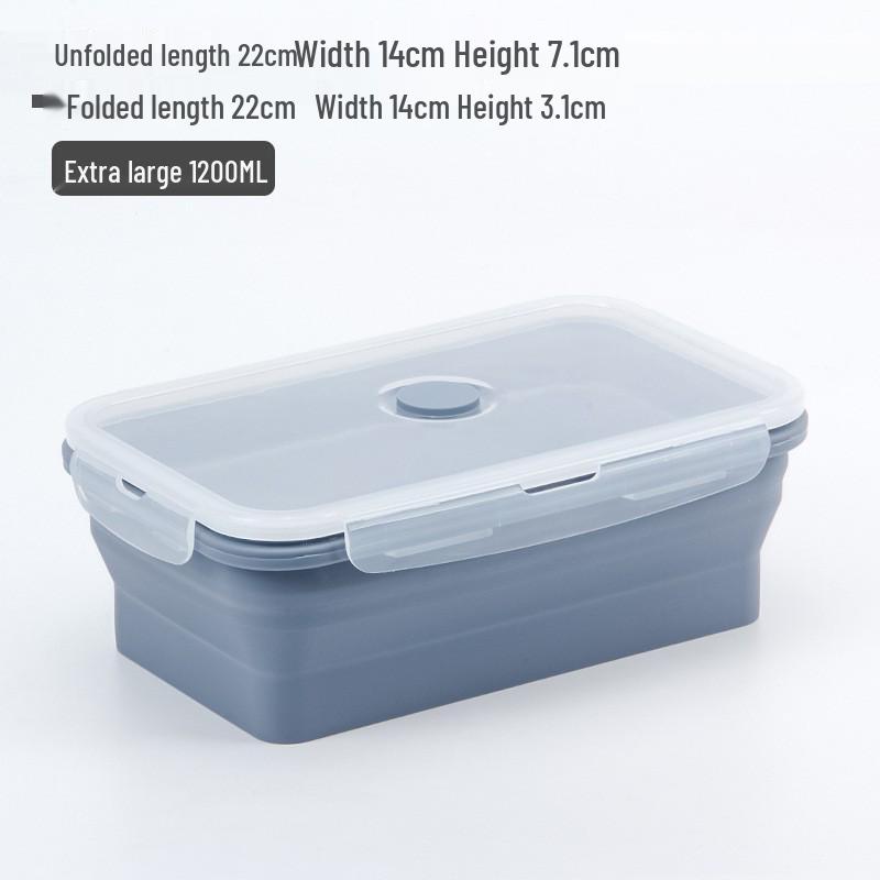 Collapsible Silicone Lunch Box Set: Microwave Steaming, Fresh-Keeping, 4-Piece Bento for Office & Picnic