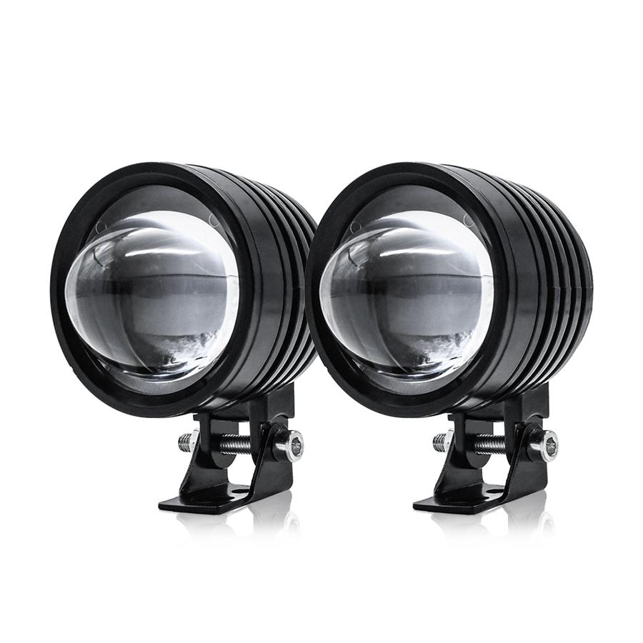 Pair 60W LED Motorcycle Fog Lights Headlight Spotlights Work Lamp Fisheye Lens