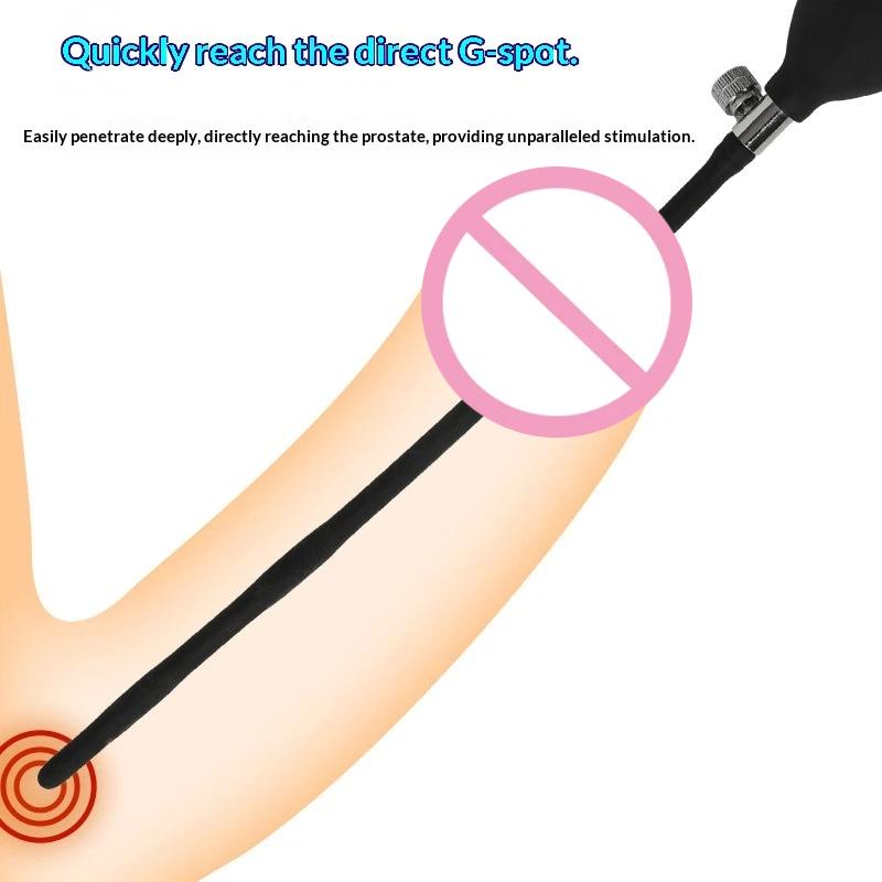 Inflatable Urethra Catheter Dilator Penis Plug Stimulator Silicone Urethral Sounding Rod Ejaculation Delay Sex Toy For Men Adult