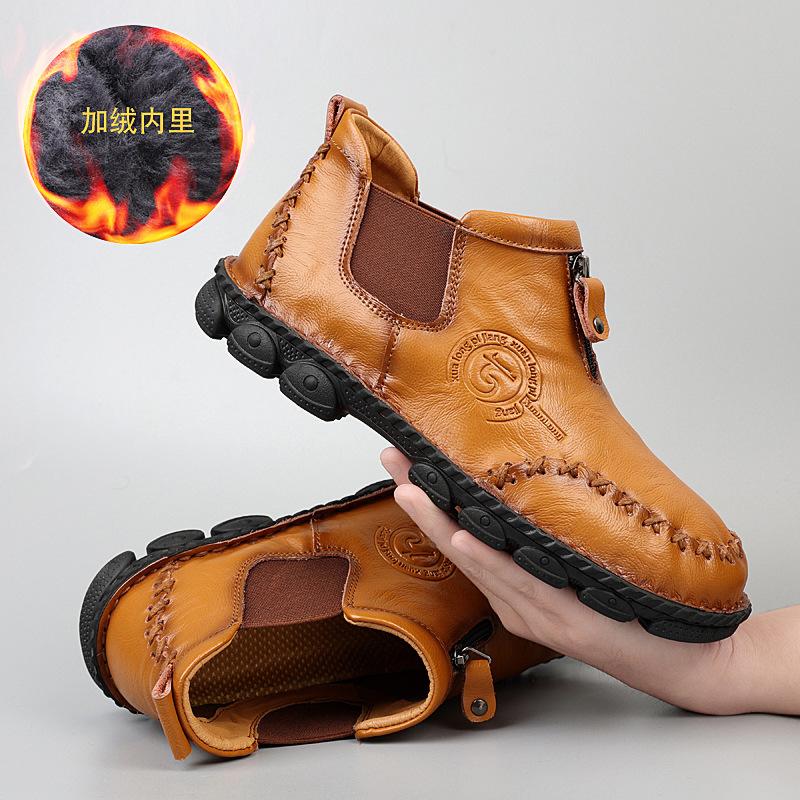 

Осень и зима новинка горячая распродажа мужские ботинки в стиле милитари большого размера из натуральной кожи коровьей кожи ручной работы хлопковые мужские туфли 48