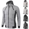 Stylish Mens Solid Color Hoodie With Zipper Closure And Cozy Side Pockets For Comfort