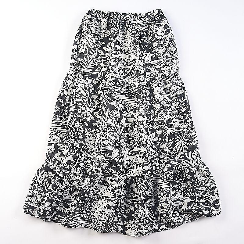 

78 Платье-топ без рукавов в корейском стиле H74834 Летнее Французский стиль Принт Элегантное Высокий класс Обертывающееся Юбки миди 1 Black and White M