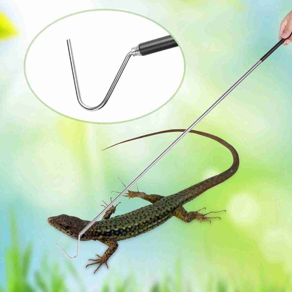 Stainless Steel Reptile Catcher Telescopic Design Extensible Catcher Snake Capture Hook Garden Use