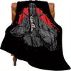 Japanese Ninja Print Flannel Throw Blanket – Cool Anime Streetwear for Home Office Sofa Car Gift