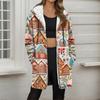 Women's Christmas Printed Fashionable Loose Zipper Fleece Hoodie Jacket