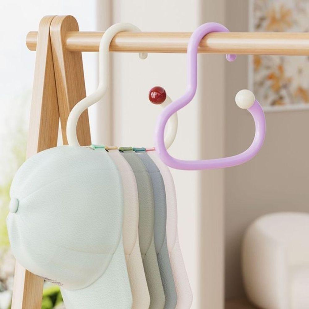 6Pcs Plastic Round Scarf Tie Hanger Dopamine Hat Storage Hook Durable Clothes Hanger  for Home
