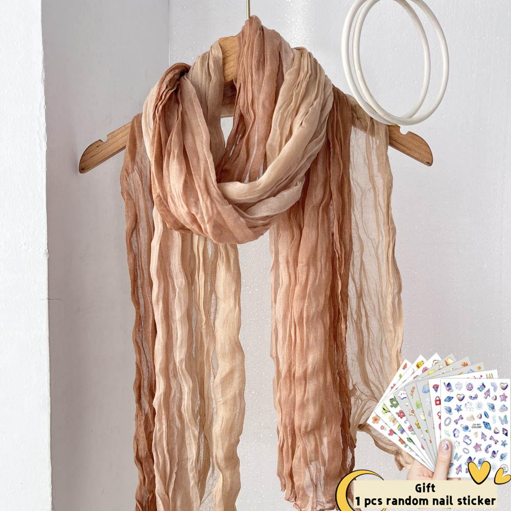 Vreovor Многофункциональный Градиентный Шарф-Имитация Шёлка Женский Литературный Осень и Зима Шаль Корейская Версия