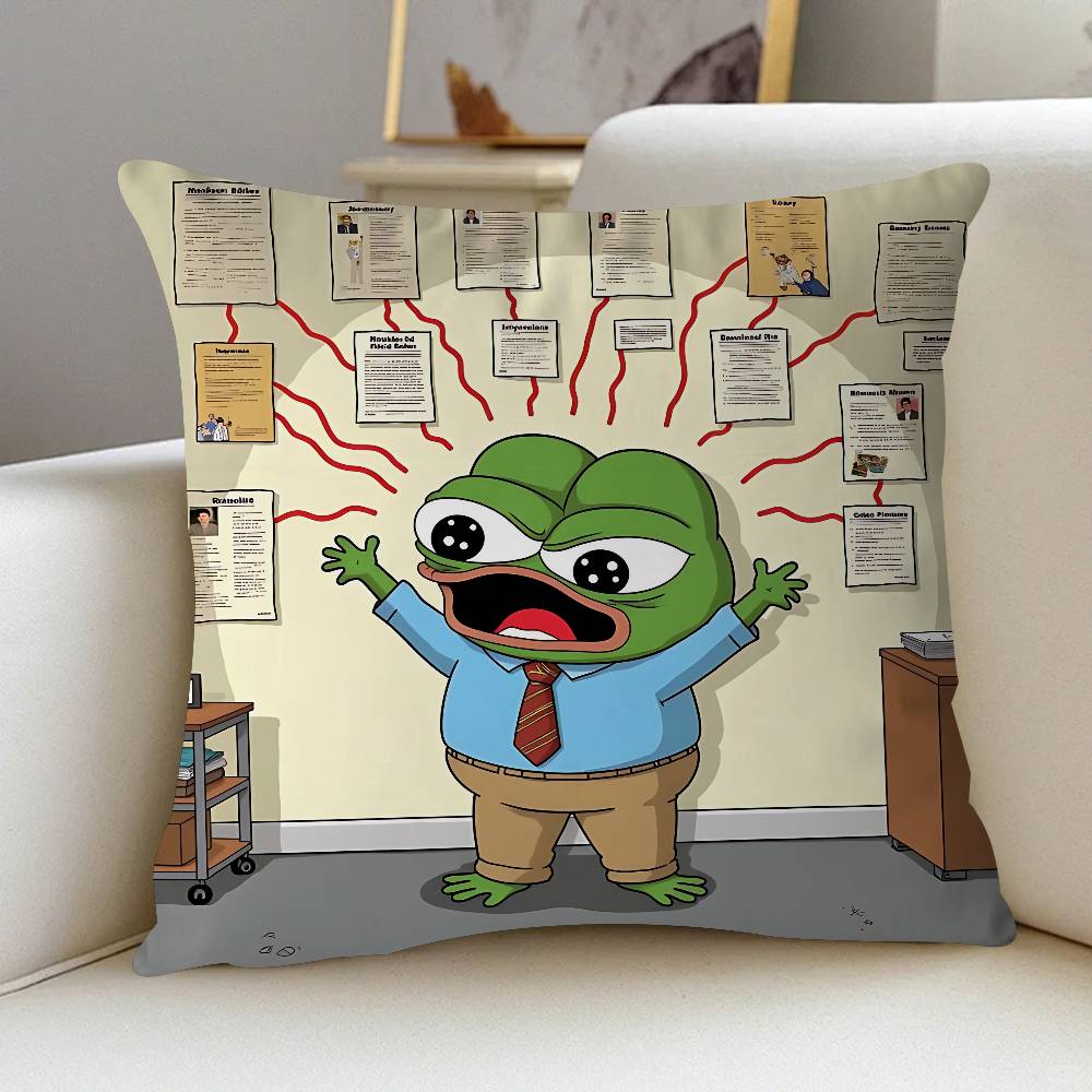 Cartoon P-Pepe The Frog 45*45cm Cushion Cover Pillow Cover Decor Pillowcase Home Pillowcase For Couch Pillow