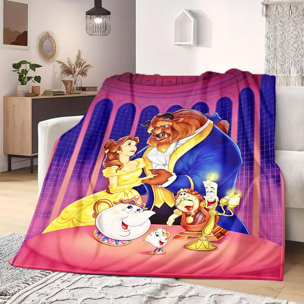 princess Home Decor Flannel Blanket Print Cartoon for Sofas Beds Bedrooms Chairs Travel Picnics Gift