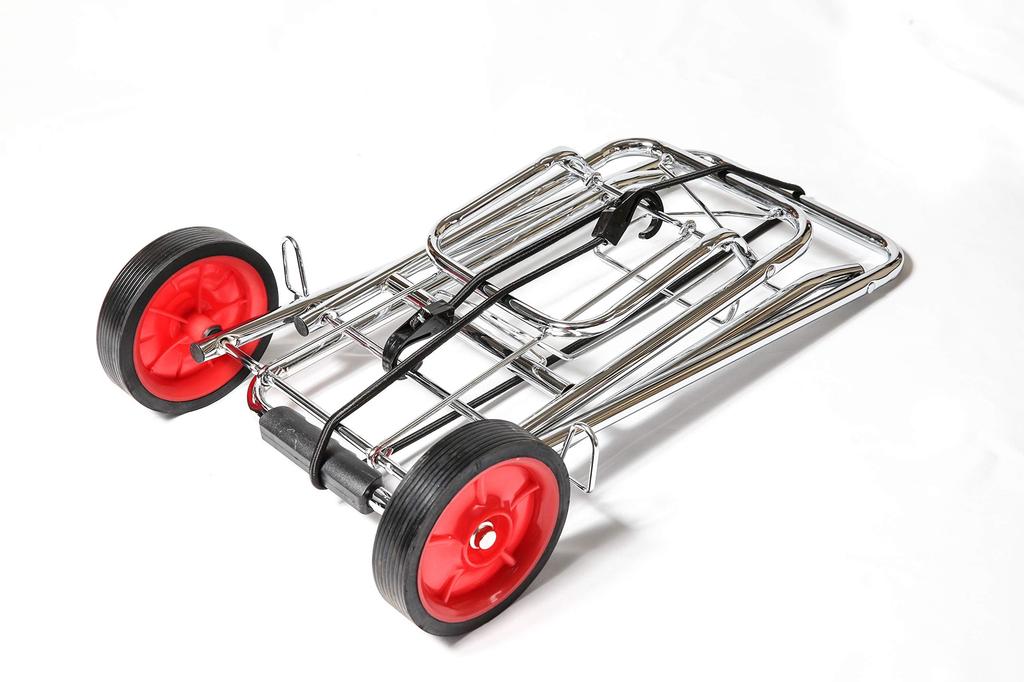 Steel Carry Cart XL Folding Compact Outdoor with Rubber Band Load Capacity 30kg Trolley Shopping Cart Hand Carry Carry Cart GE-517