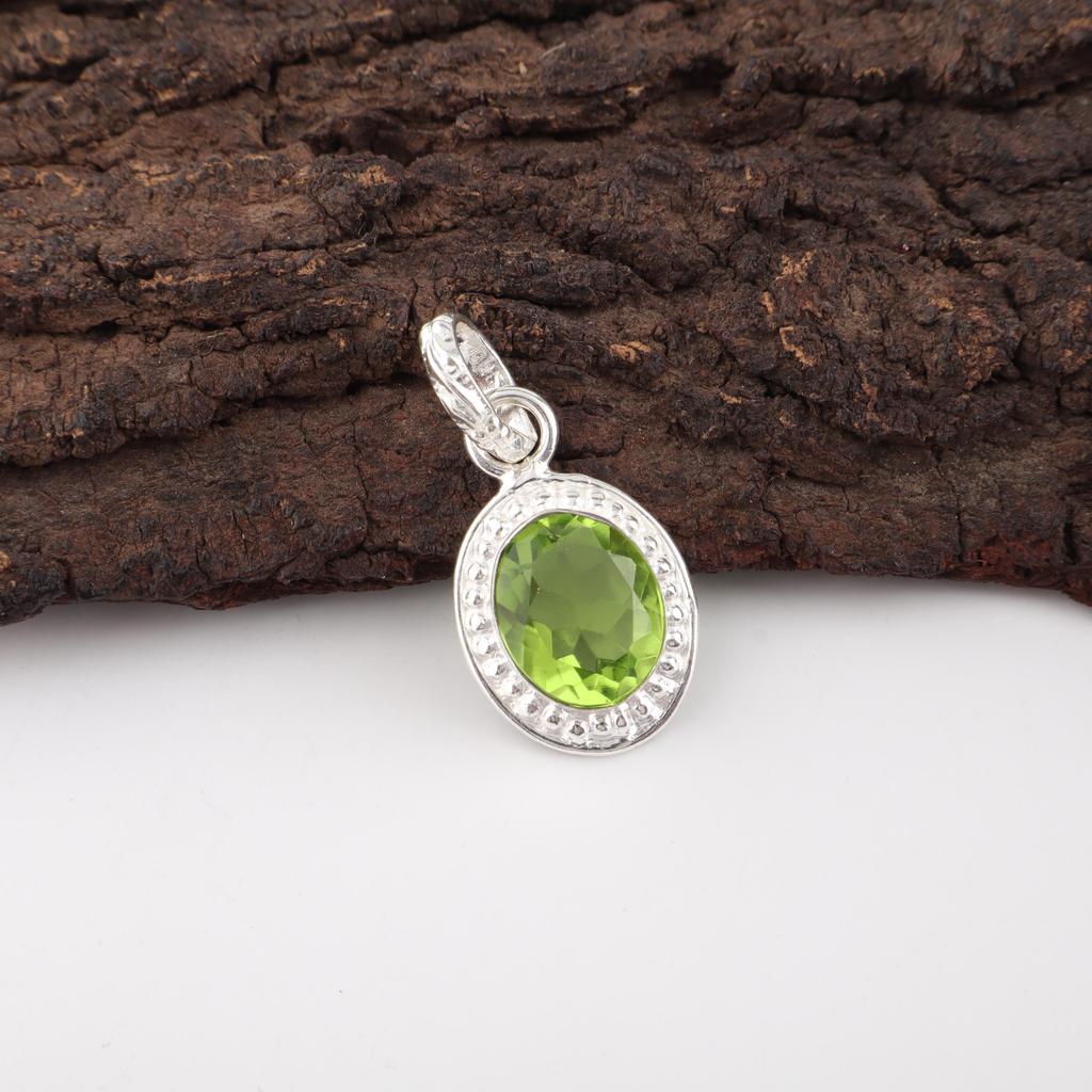 Peridot Schmuck, 925 massiv Sterlingsilber Anhänger, Handgefertigter Edelstein Schmuck Anhänger für Thanksgiving Geschenk