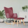 Vidaxl Rocking Chair with Footrest, Wine Red, Upholstered