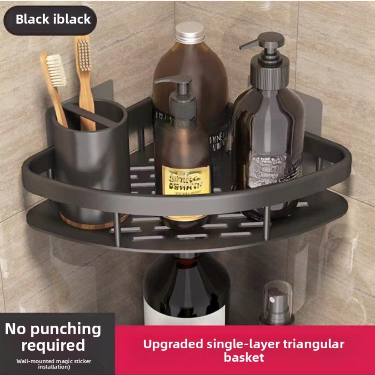 

Легкая роскошная полка, вешалка для полотенец в ванной, полка для хранения вещей, неперфорированная полка в ванной, полка на присоске в ванной 22