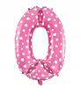 Balon Foliowy Cyfra Zero 0, Różowy, 40 Cm