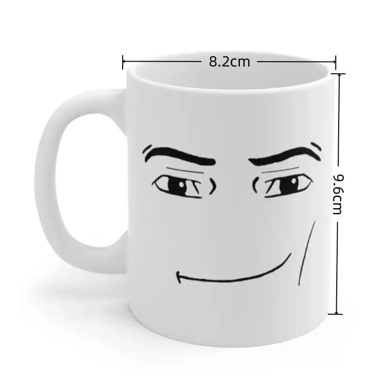Stylish Ceramic Mug with Cute Woman Face Design - Minimalist Coffee Cup for Milk/Breakfast, Creative Gift for Men/Women