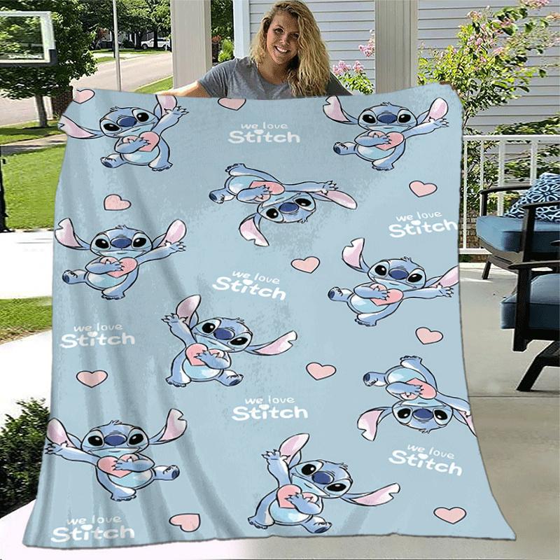 1pc Stitch Printing Blanket - Soft, All-Season Throw for Living Room, Bedroom,Travel