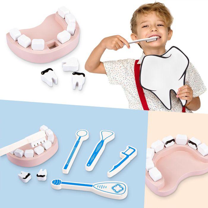 Coffret médecin en bois pour enfants avec mallette et accessoires, jeu d'imitation éducatif (GS9931)