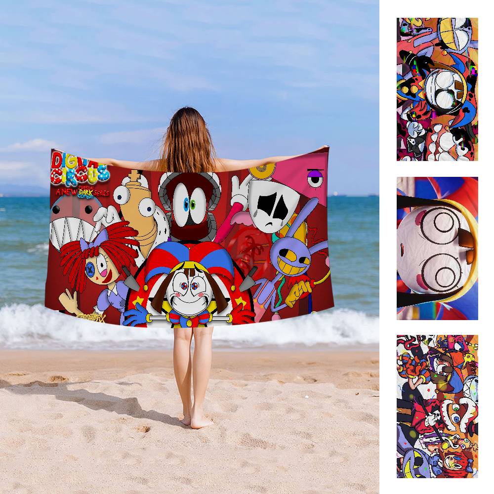 The Amazing Digital Circus Microfiber Blanket Quick Drying Beach Towels Oversized Printing Super Absorbent Pool Towel Blanket